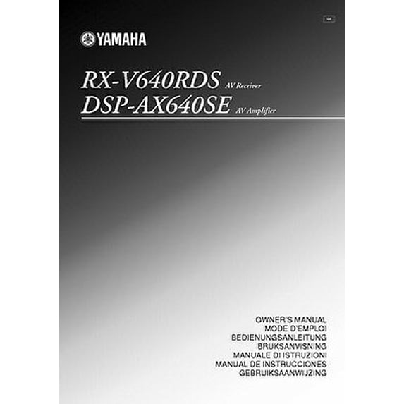 Instruction Manual ONLY for Yamaha RX-V640RDS DSP-AX640SE Receiver Owners Manual REPRINT