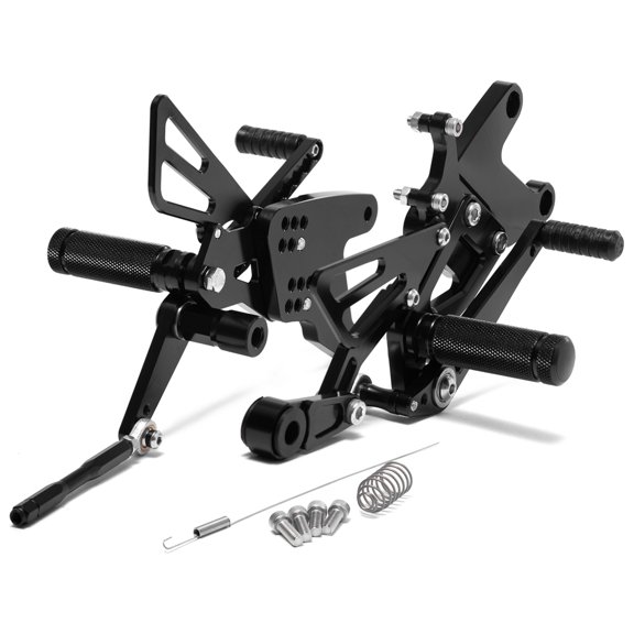 For Yamaha Rear Set Adjustable Rearsets Footpegs YZF-R1 YZF R1 2015-2022 2021 2020 2019 2018 2017 2016 Black CNC Billet Aluminum 6061 & Stainless Steel