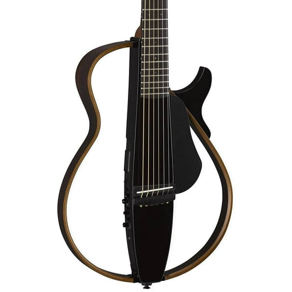 Yamaha SLG200S Steel String Silent Acoustic Electric Guitar Trans, Black