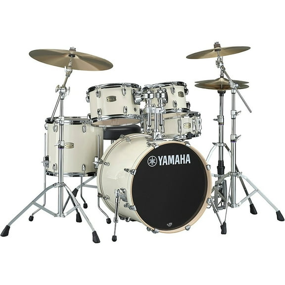 Yamaha Stage Custom Birch 5-Piece Drum Set with 20" Bass Drum, Classic White, 68.6 lbs