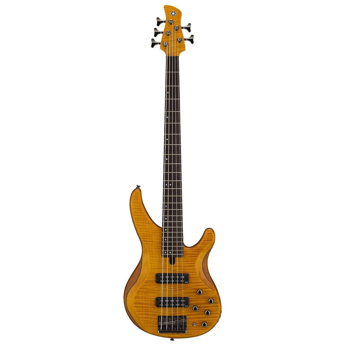 Yamaha TRBX605FM 5-String Bass Guitar with Flame Maple Top - Matte Amber