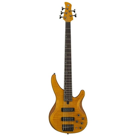 Yamaha TRBX605FM 5-String Bass Guitar with Flame Maple Top - Matte Amber