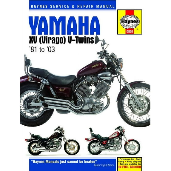 Yamaha XV (Virago) V-Twins 535cc, 699cc, 748cc, 920cc, 981cc & 1063cc (81-03) Haynes Repair Manual ^