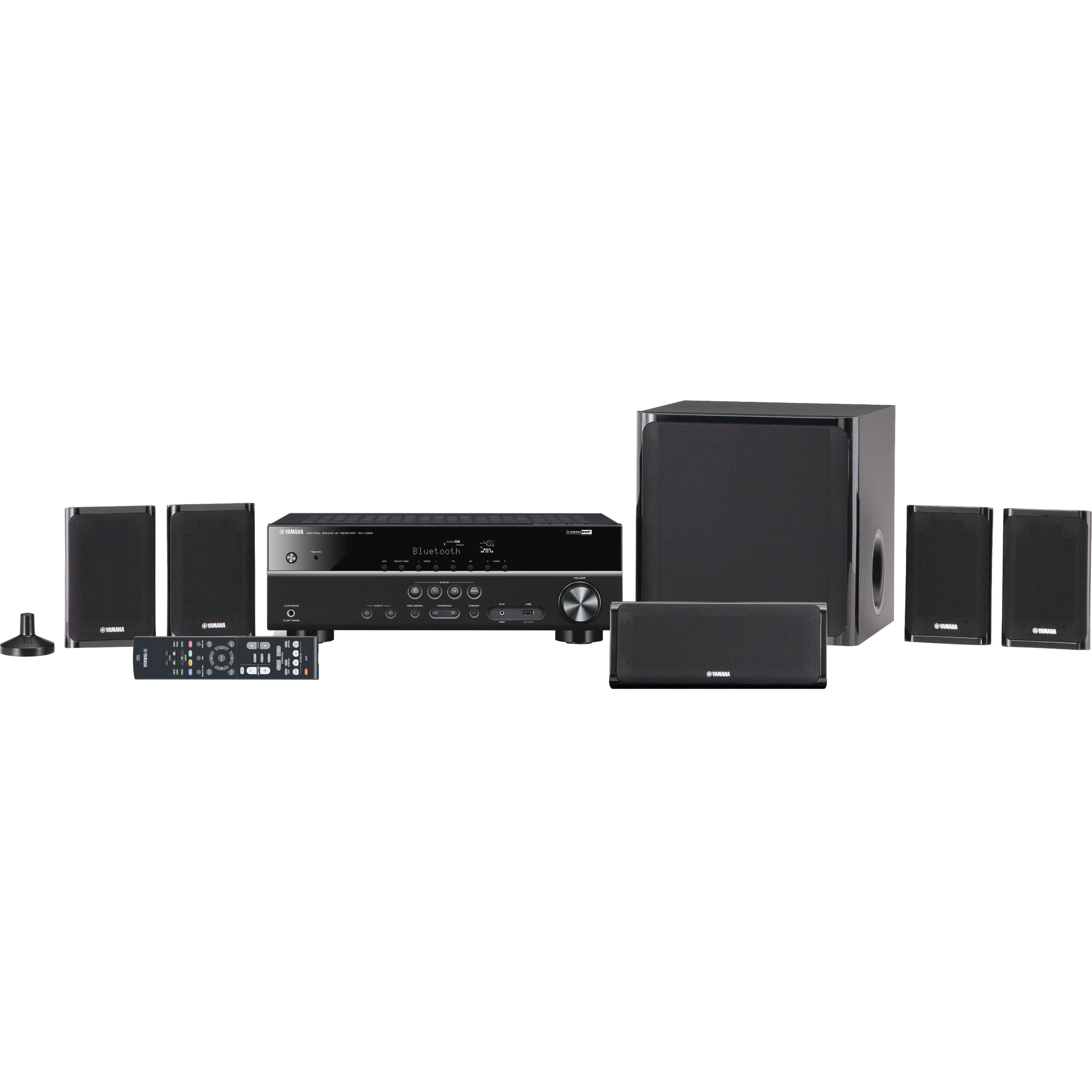 Yamaha YHT-4930UBL 5.1 Home Theater System, 250 W RMS, A/V Receiver, Gloss  Black 