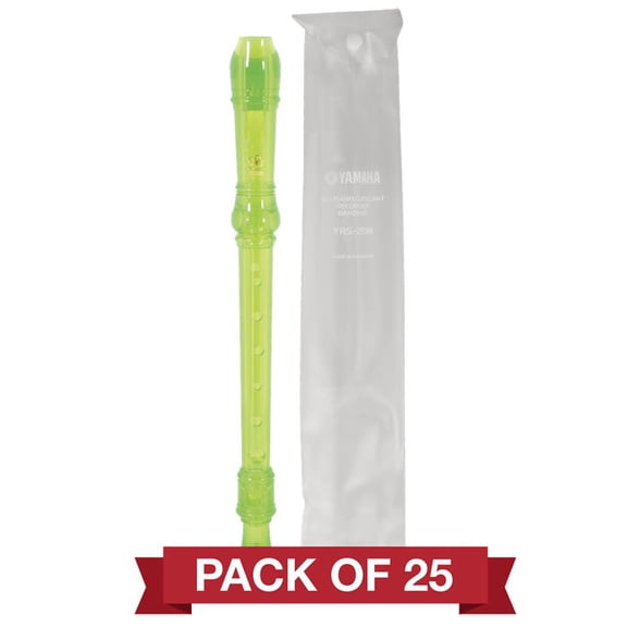 Yamaha YRS-20BG Soprano Recorder 25pk, Translucent Green