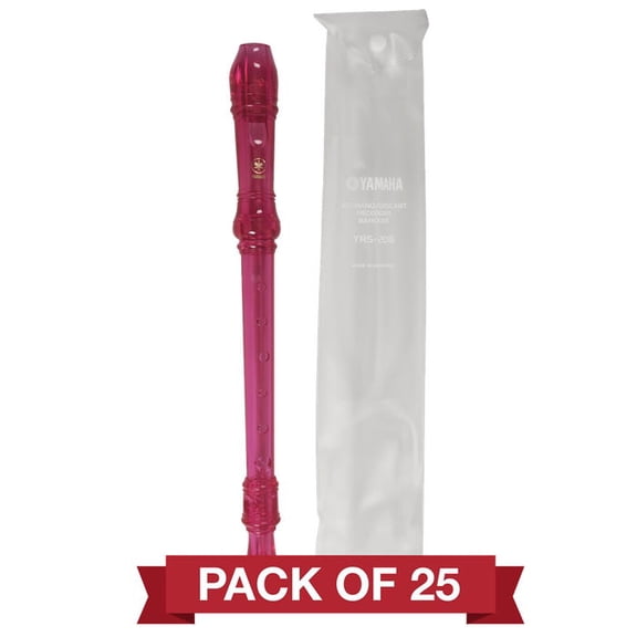 Yamaha YRS-20BP Soprano Recorder 25pk, Translucent Pink