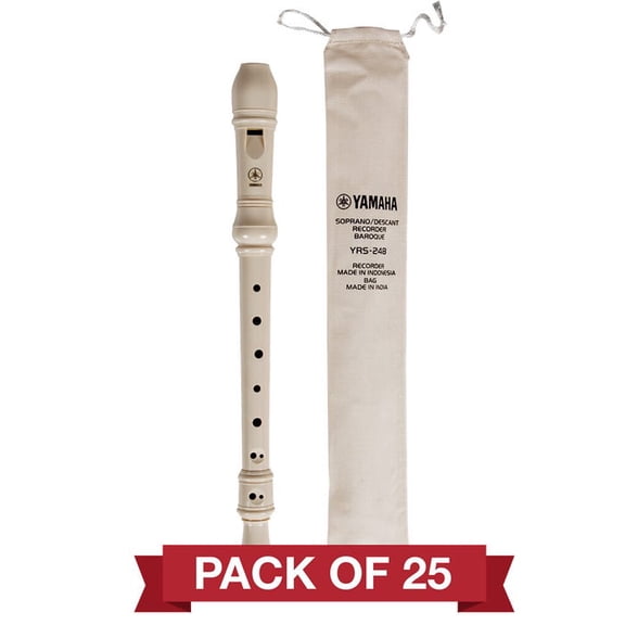 Yamaha YRS-24B Soprano Recorder 25pk, Ivory