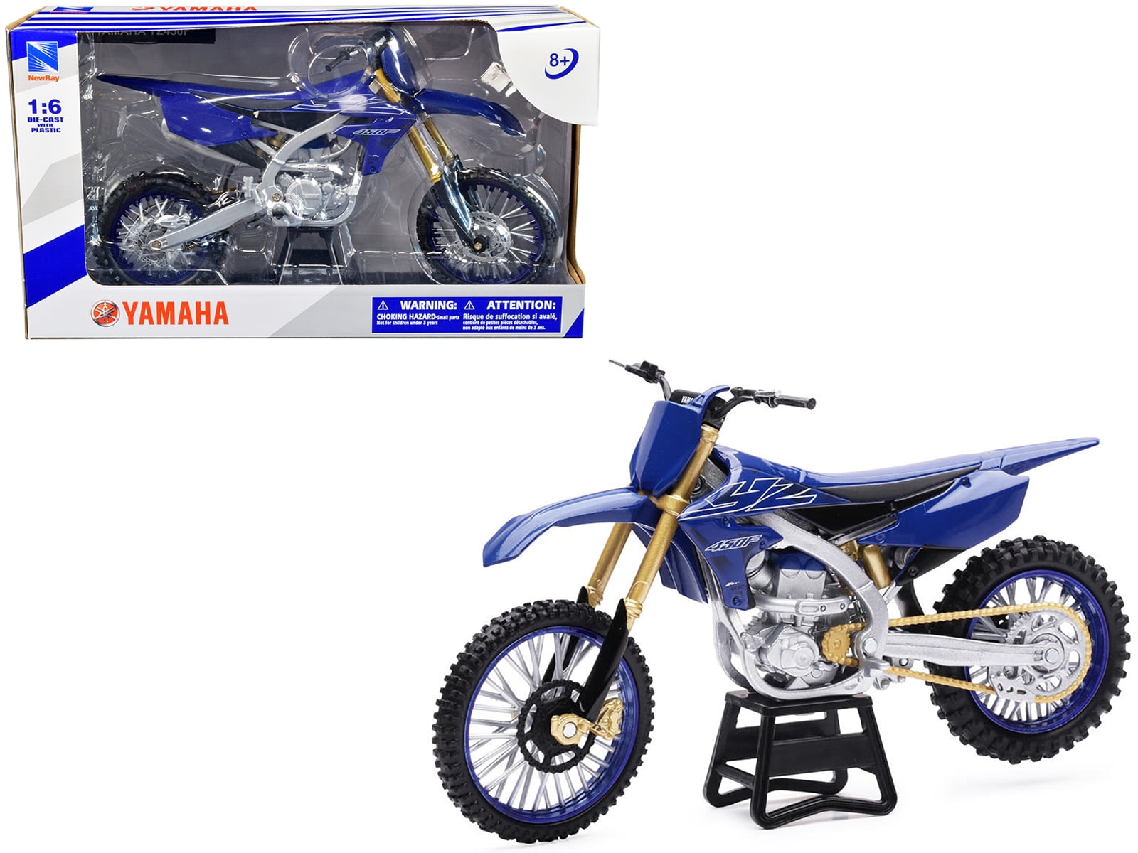 Yamaha YZ450F Dirt Bike Motorcycle Blue and Black 1/6 Die cast Model by New Ray