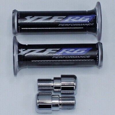 Yamaha YZF R6 99-05 & R6S 06-09 HARRIS LOGO GEL HAND GRIPS & BILLET BAR ENDS