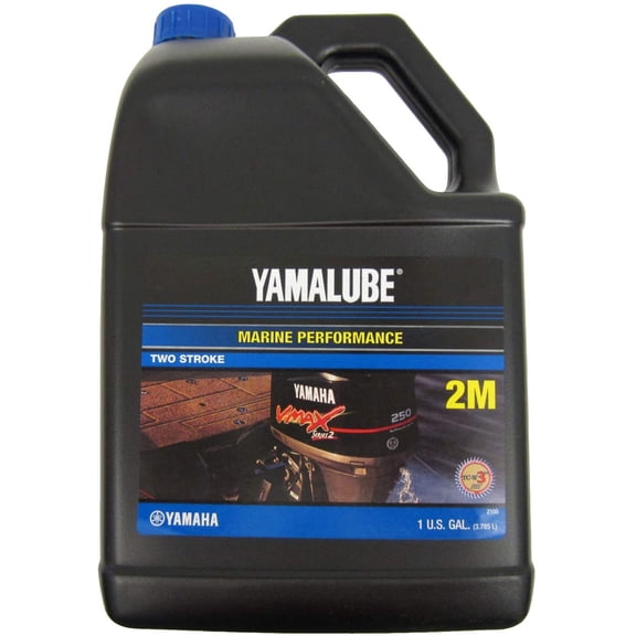 Yamaha Yamalube 2M Marine 2-Stroke Synthetic Blend Oil NMMA TC-W3, 1 gal