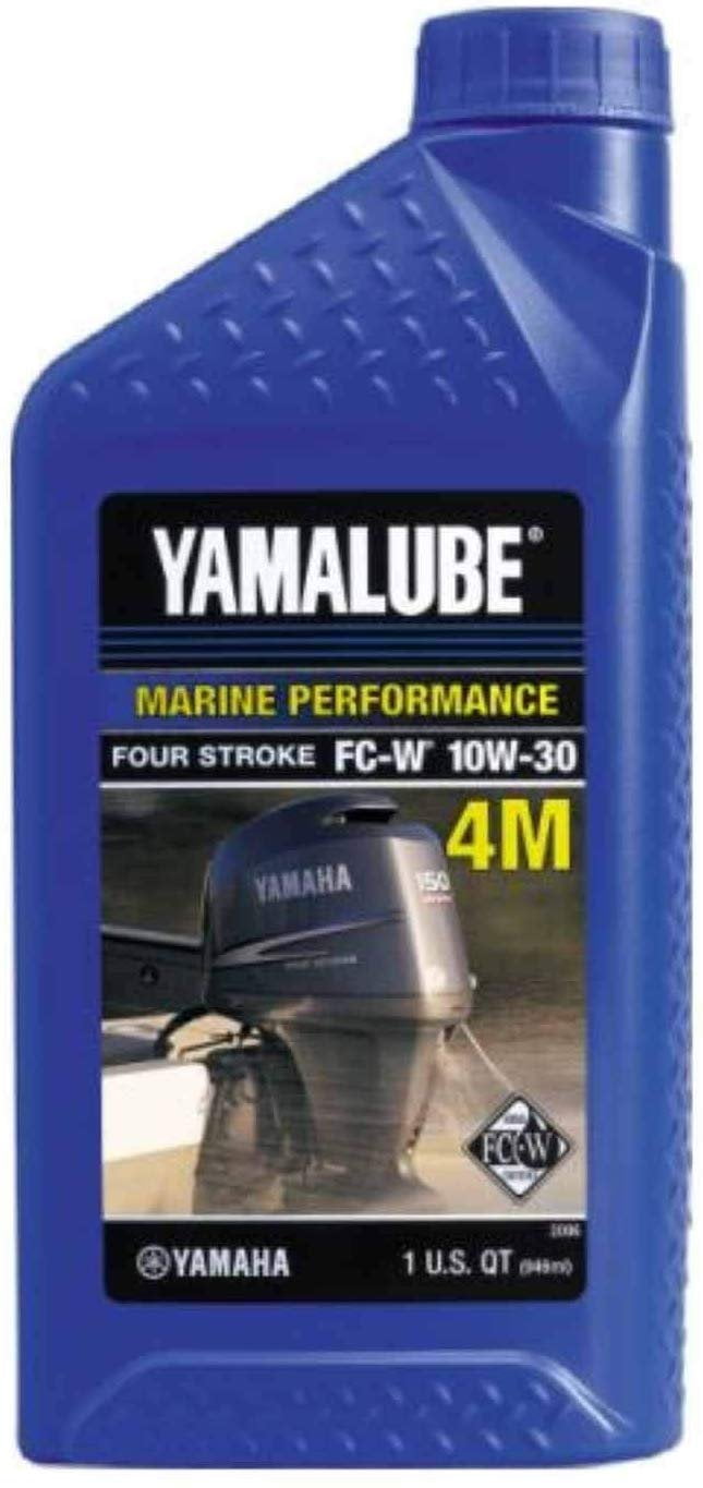 Yamaha Yamalube 4M Mineral FC-W Outboard Engine Oil 10W-30, 1 qt