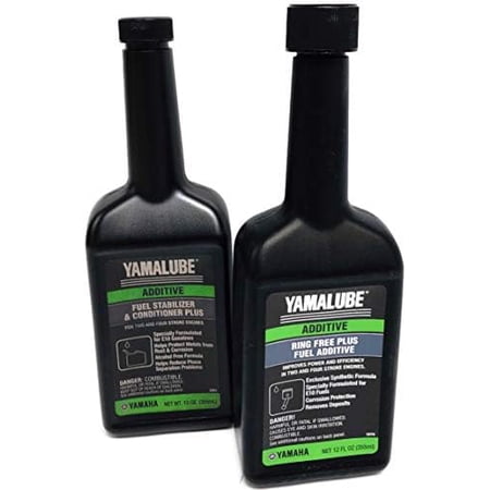 Yamaha Yamalube Boat & Outboard Fuel Treatment Combo Kit - - ACC-RNGFR-PL-12 Ring Free Plus Fuel Additive & - ACC-FSTAB-PL-12 Fuel Stabilizer Plus