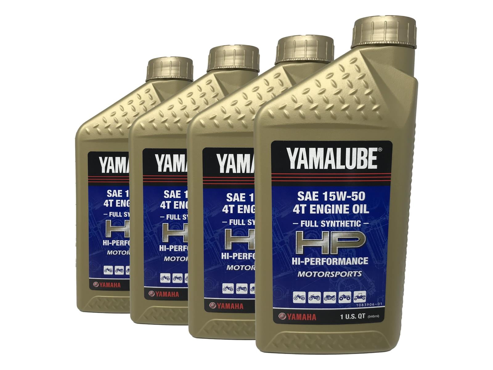 Yamaha Yamalube Full Synthetic Motor Oil 15W-50, 4 qt ("pack"4)