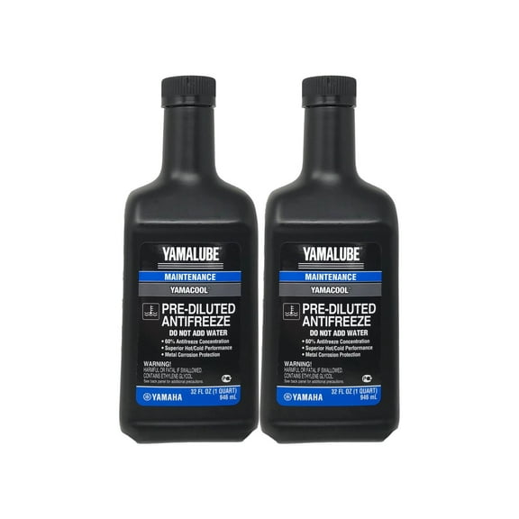 Yamaha Yamalube Pre-Diluted Antifreeze & Coolant, 2 qt Jug (2 Pack)