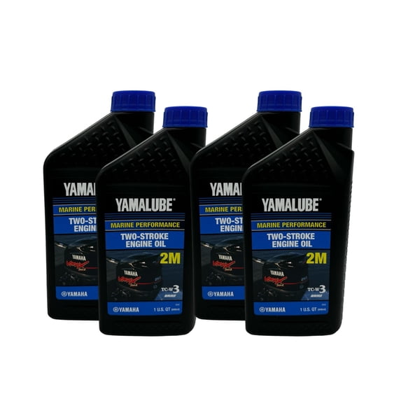 Yamaha Yamalube Semi-Synthetic 2-Stroke Marine Engine Oil LUB-2STRK-M1-12-4PACK