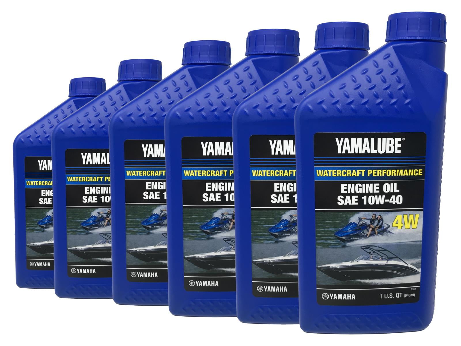 Yamaha Yamalube Watercraft Performance Full Synthetic Motor Oil 10W-40, 1 qt (6 Pack)