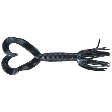 Yamamoto 2.5" Double Tail Hula Grub / Black W/Blue Flake