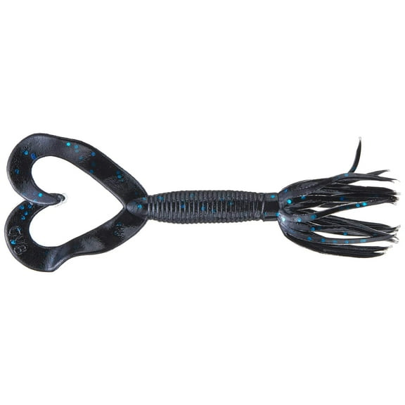 Yamamoto 2.5" Double Tail Hula Grub / Black W/Blue Flake