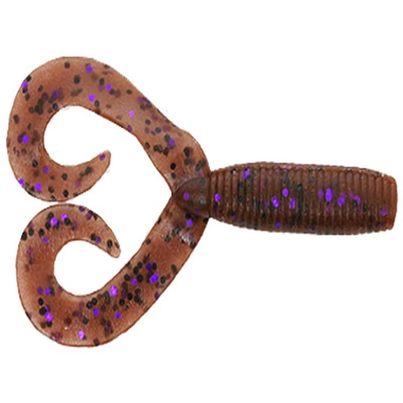 Yamamoto 4'' Double Tail Grub Cinnamon/Blk&Prpl Flk