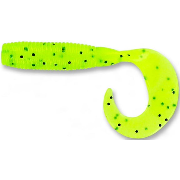 Yamamoto 4'' Single Tail Grub Chartreuse/Blk Flk