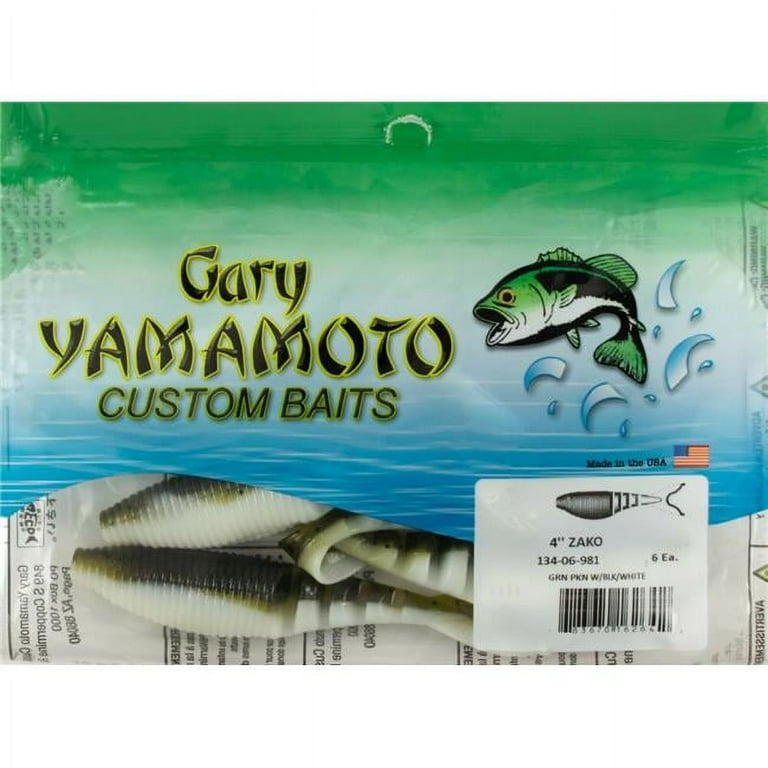 Yamamoto Zako Swimbait Green Pumpkin Black White; 4 in.