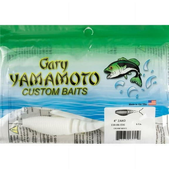 Yamamoto  4 in. Zako Cream White Fishing Lure - Pack of 6