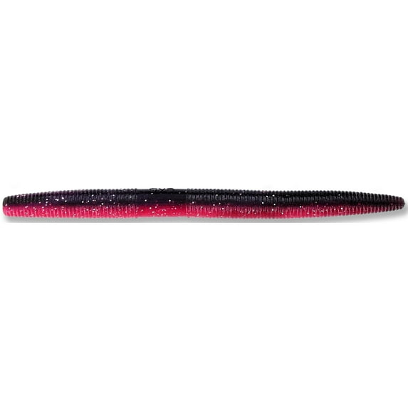 Yamamoto 5" Black Red/Silver Flake Soft Plastic Senko Worm Fishing Lures for Bass, 10-Count