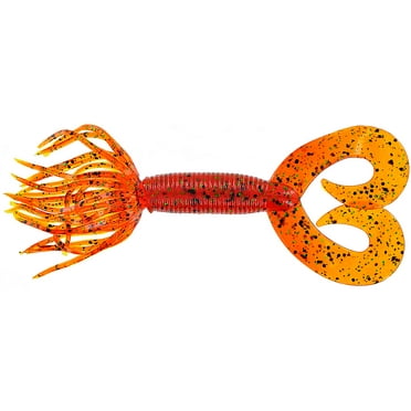 Yamamoto 5" Double Tail Hula Grub Pumpkin W/Blk & Grn
