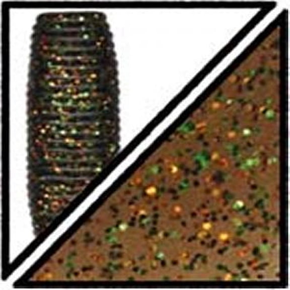 Yamamoto Baits Double Tail 5in Hula Grub, 10 Pack, Rootbeer-Green-Copper