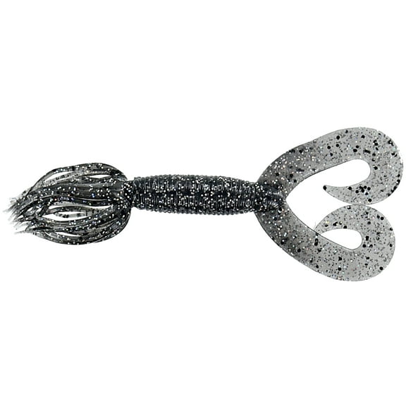 Yamamoto 5" Double Tail Hula Grub Smoke W/Blk&Hologram