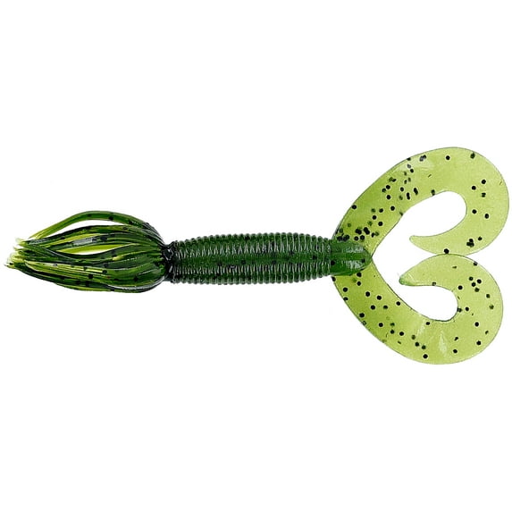 Yamamoto 5" Double Tail Hula Grub Watermelon W/Blk Flk