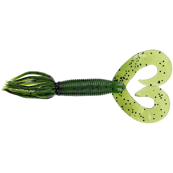 Yamamoto 5" Double Tail Hula Grub Watermelon W/Blk Flk