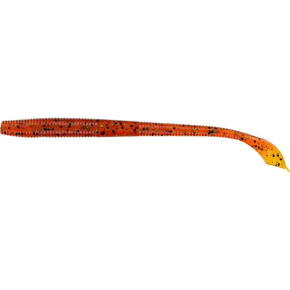 Yamamoto 5'' Kut Tail Worm Pumpkin W/Blk & Grn