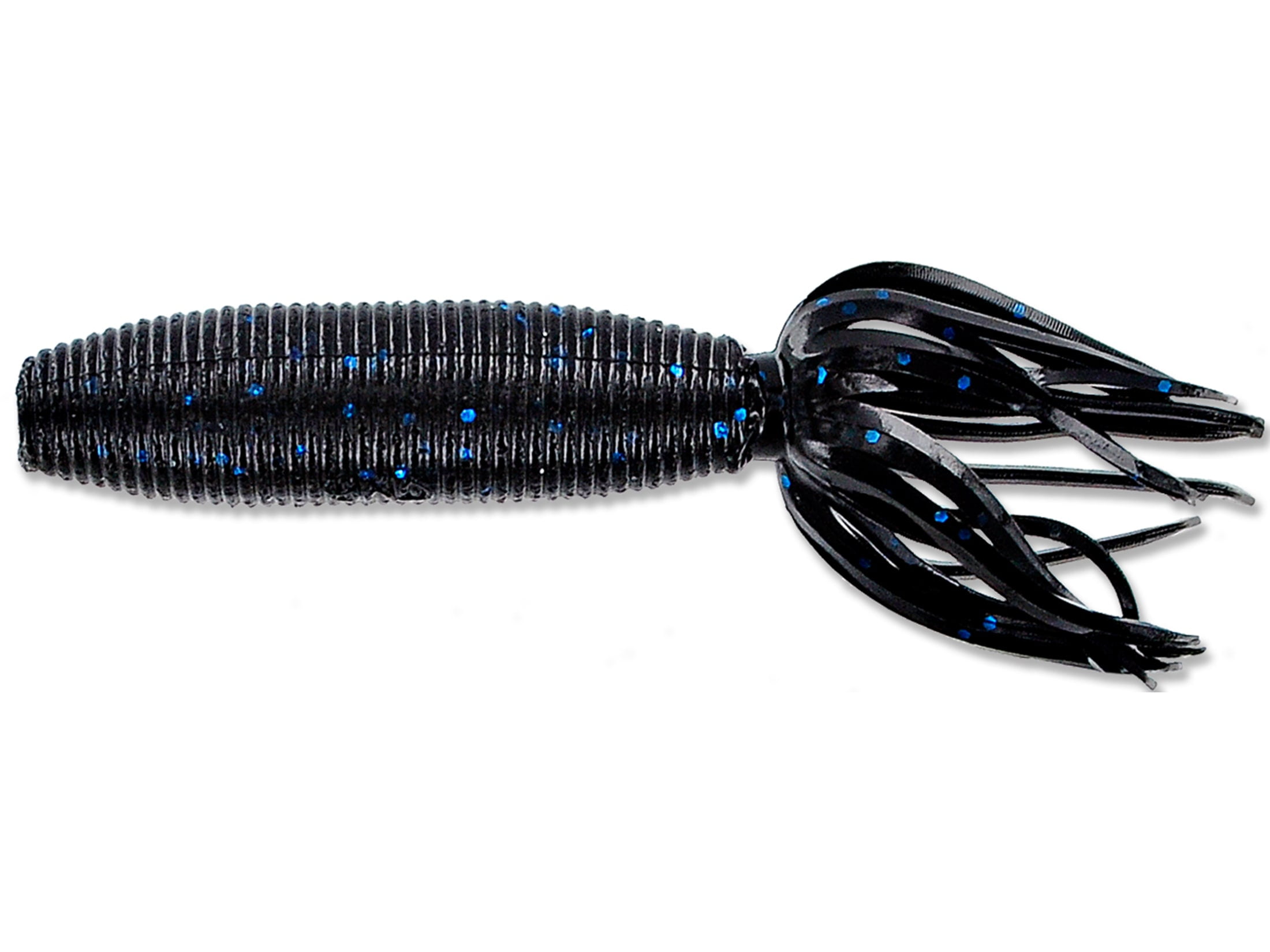 Yamamoto Baits Fat Ika Soft Bait, 10, 4in, Black with Blue Flake