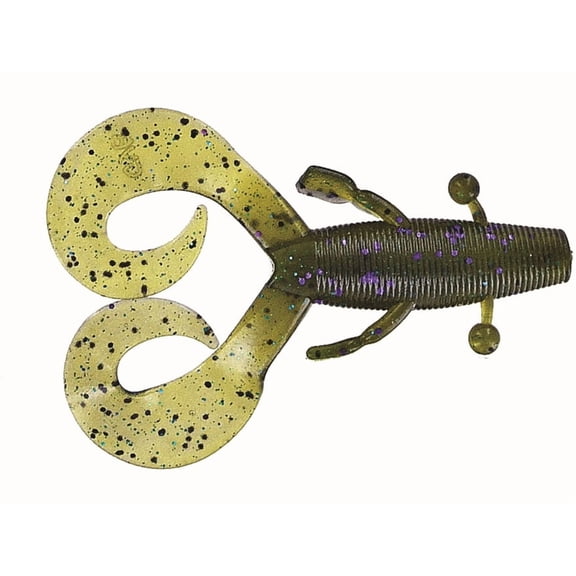 Yamamoto 136-07-953 Cowboy Creature Bait, 4", 7pk, Smoke, w/Purple - 136-07-953