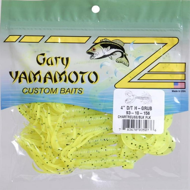 Yamamoto Baits Double Tail Hula Grub, 10 Pack, 4in, Chartreuse