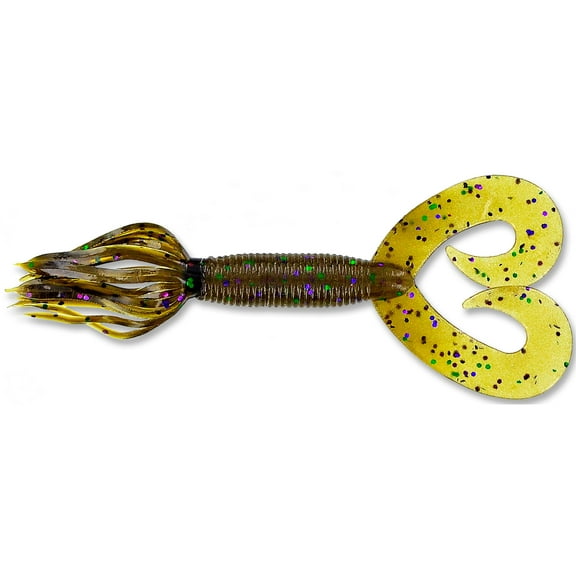 Yamamoto 4" Double Tail Hula Grub #297/Lg Grn Purple