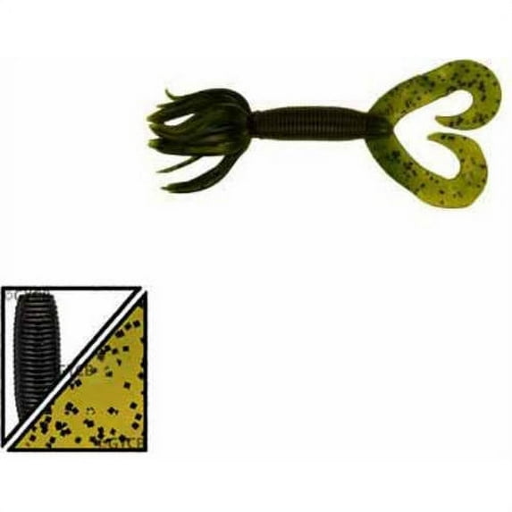 Yamamoto 4" Double Tail Hula Grub Watermelon/Black Flk