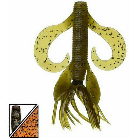 Yamamoto Baits Kreature Soft Bait, 7, 4in, Pumpkin Orange with Large Black & Sma