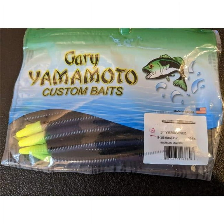Yamamoto Baits Senko 5in Worm, 10 Pack, Black/Large Blue Flake