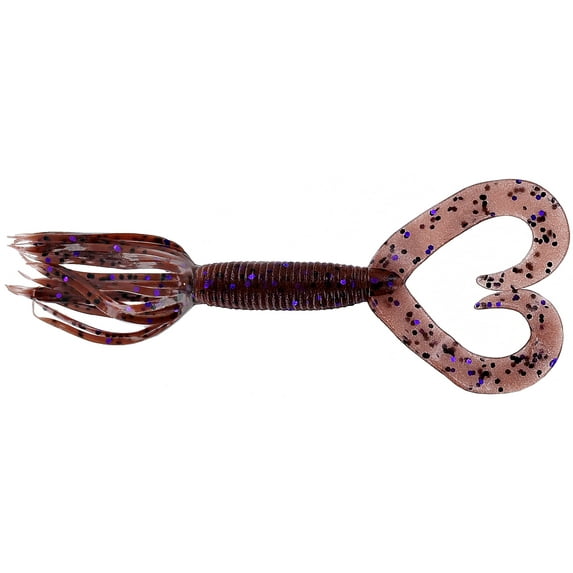 Yamamoto 5" Double Tail Hula Grub Cinnamon/Blk&Prpl Flk