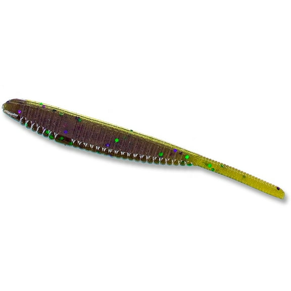 Yamamoto Shad Shape Worm Grn Pmpk/LgGrn/Lg Prp 10pk