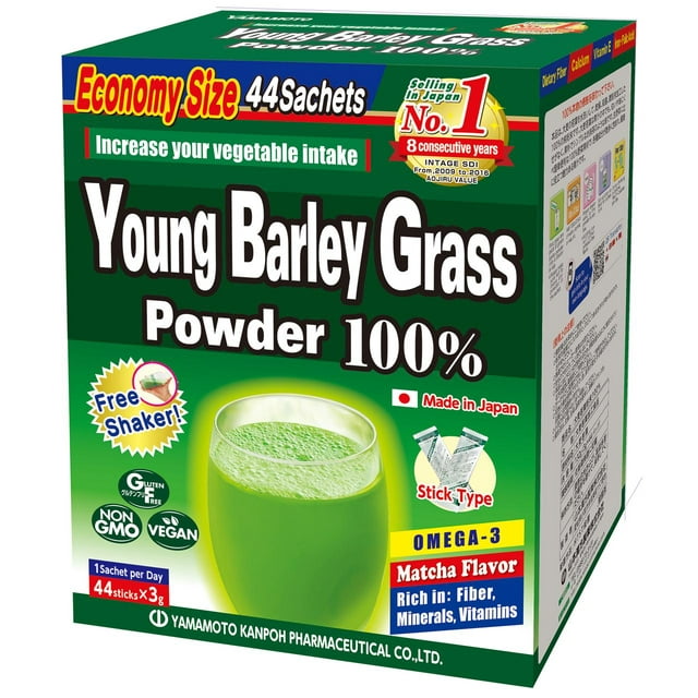 Yamamoto kanpoh 100% young barley grass powder, 44 packs