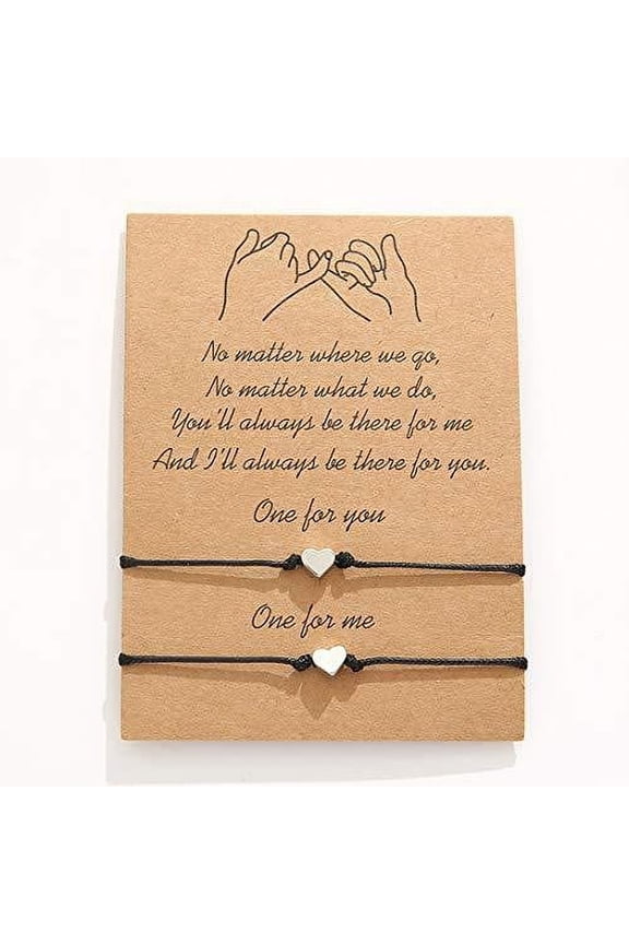 Bracelets Heart Bracelets Set for 2 Relationship Bracelet for Sisters Mother Gift Alloy