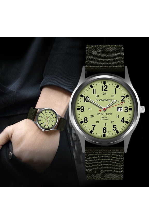 Watch for Men Fashion Creative Geometric Round Nylon Men's Quartz Watch With Calendar Function Nylon