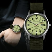 Yaman Watch for Men Fashion Creative Geometric Round Nylon Mens Quartz Watch With Calendar Function Nylon