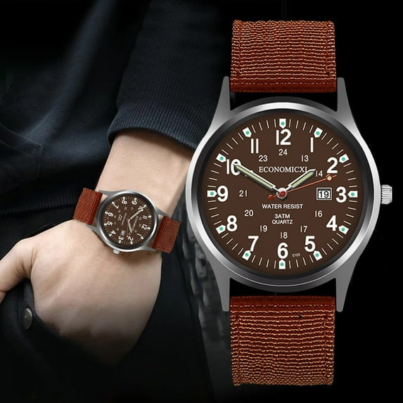 Yaman Watch for Men Fashion Creative Geometric Round Nylon Men's Quartz Watch With Calendar Function Nylon