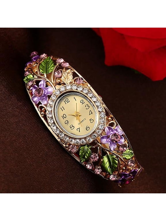 Yaman Watch for Women Women Bangle Flower Bracelet Quartz Watch Wristwatch PP other