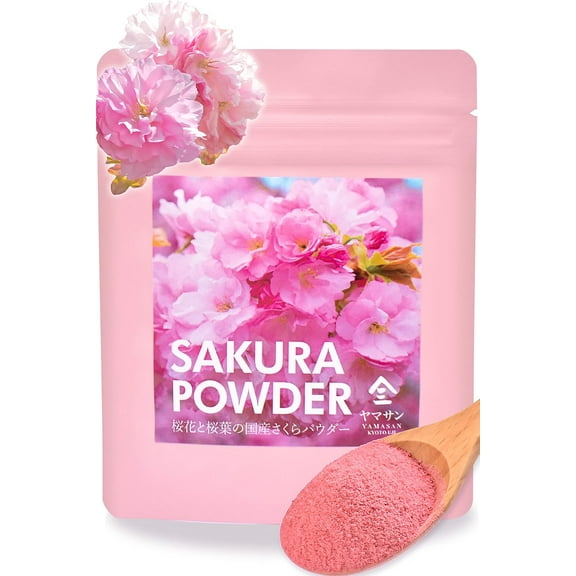 Yamasan Japanese Sakura Cherry Blossom Powder for Drinks & Baking, 1.4oz