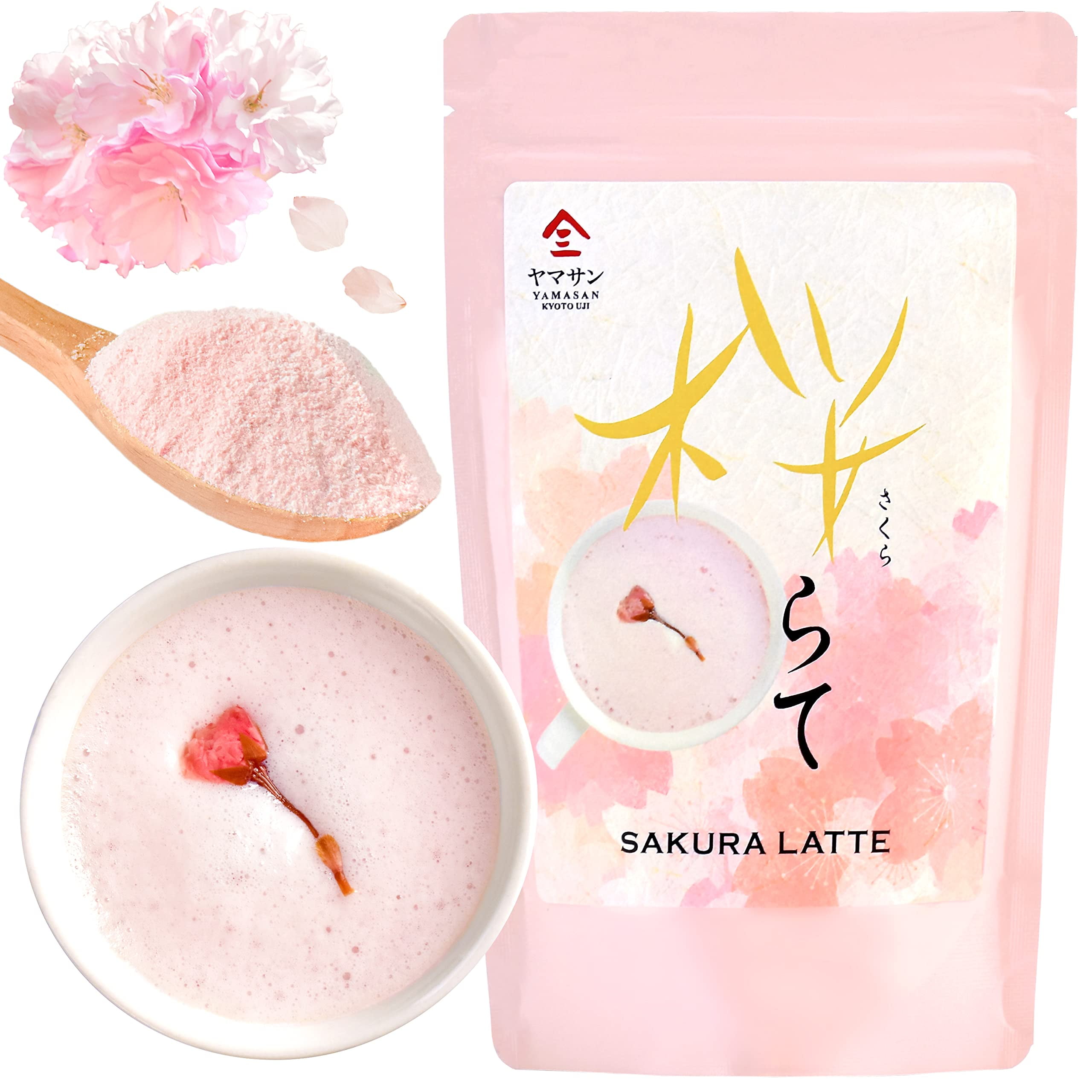 店舗用品 sakuramama Yamasan Sakura Latte with Japanese Cherry Blossom, 3.5 oz